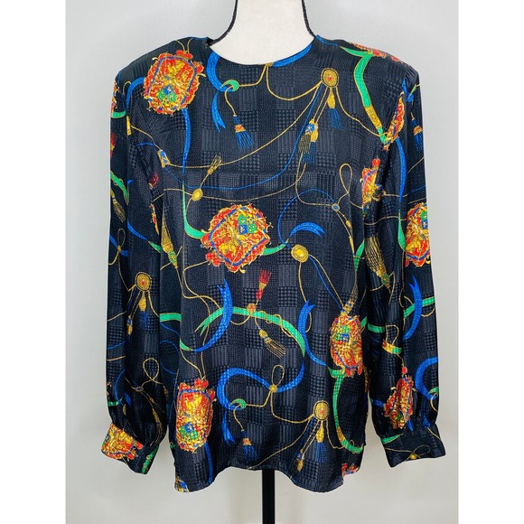 Vintage La Chine Classic by Galinda Wang Regency Blouse Womens 10 Classic Luxe - Picture 2 of 10